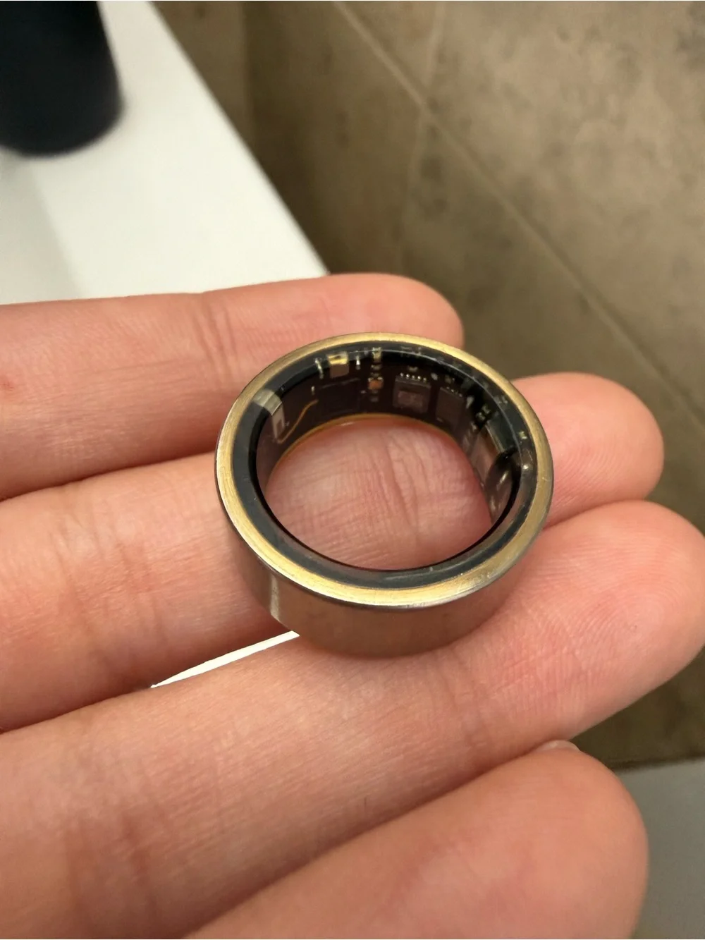 Smart Wearable Ring in Gold and Black